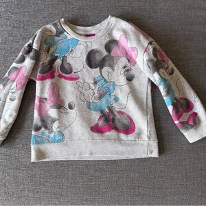 Disney Minnie Mouse Gray and Pink Kids Sweatshirt 5T